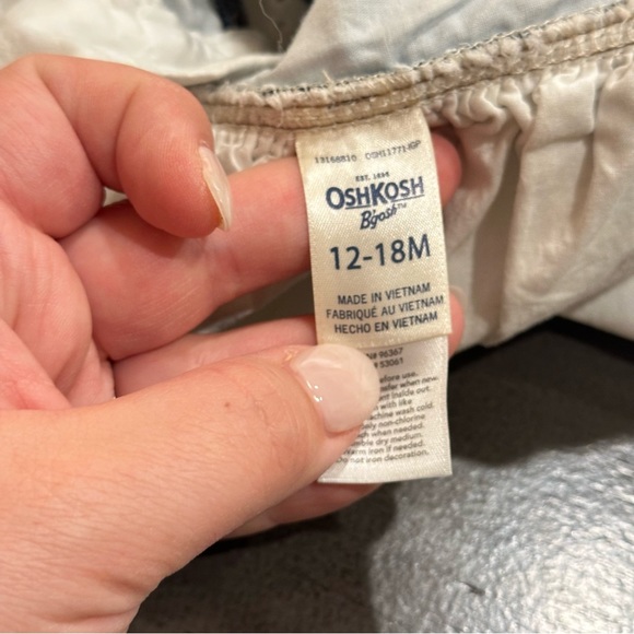 OshKosh B'gosh Kids Jean Dress Overalls, Cut White Eyelet Skirt, 12-18 months - Picture 8 of 8